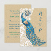 Peacock Lace Elegance 2 Wedding RSVP (Vorne/Hinten)