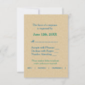 Peacock Lace Elegance 2 Wedding RSVP Karte (Rückseite)