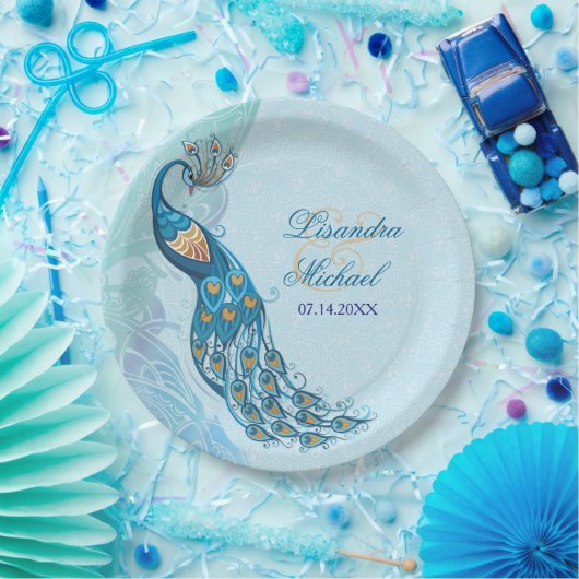Peacock Lace Elegance Custom Paper Tellers Pappteller (Party)