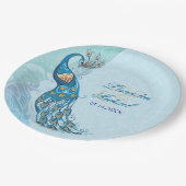 Peacock Lace Elegance Custom Paper Tellers Pappteller (Schrägansicht)
