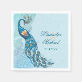 Peacock Lace Elegance Wedding Napkins Serviette