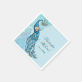 Peacock Lace Elegance Wedding Napkins Serviette (Ecke)