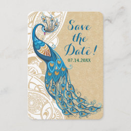 Peacock Lace Elegance Wedding Save the Date Einladung