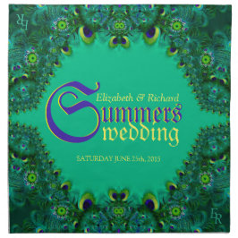 Peacock Lace Fraktal Owl Set von 4 Wedkins Napkins Serviette