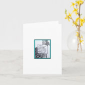 Peacock Leaf/Leaf-He Will Never Leaf You-Turquoise Karte (Gelbe Blume)