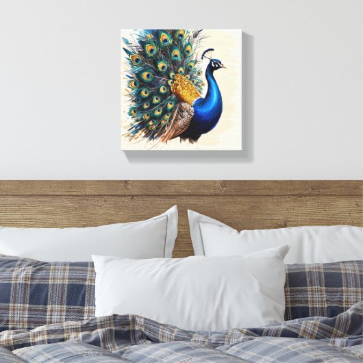 Peacock-Leinwand Leinwanddruck (Insitu (Schlafzimmer))