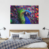 Peacock Leinwanddruck (Insitu (Schlafzimmer))