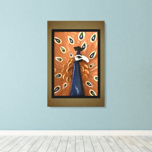 Peacock Leinwanddruck (Insitu (Holzboden))
