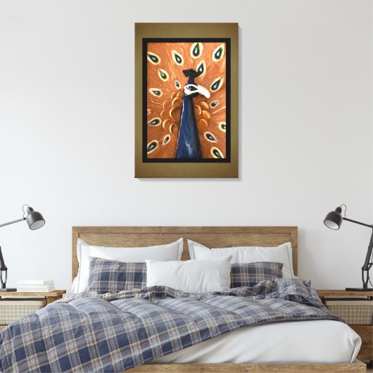 Peacock Leinwanddruck (Insitu (Schlafzimmer))