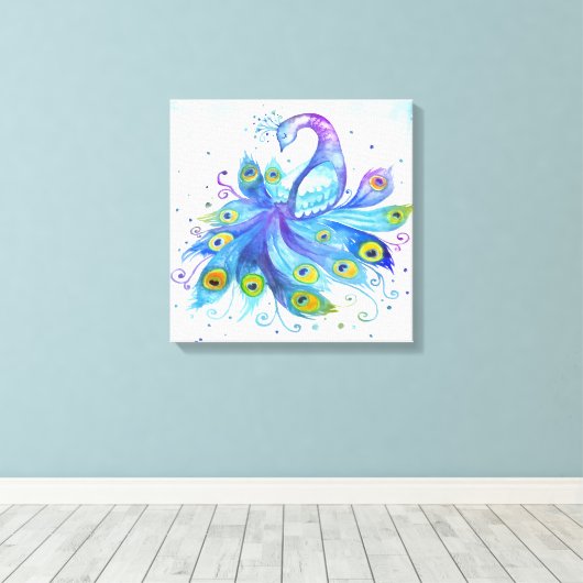 Peacock Leinwanddruck (Insitu (Holzboden))