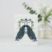 PEACOCK Liebe Herz, Pfau Postkarte (Stehend Vorderseite)