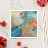 Peacock lila blaue Imitate Goldfolie stilvoll Serviette (Beispiel)