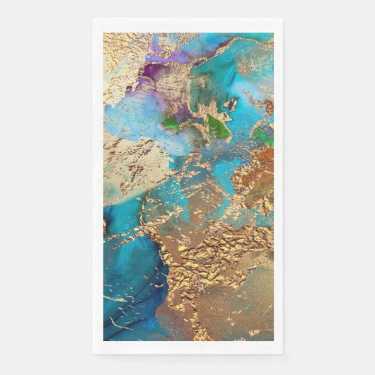 Peacock lila blaue Imitate Goldfolienchic Serviette (Vorderseite)