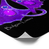 PEACOCK, lila-blauviolett schwarz Poster (Ecke)