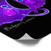 PEACOCK, lila-blauviolett schwarz Poster (Ecke)