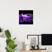 PEACOCK, lila-blauviolett schwarz Poster (Heimbüro)