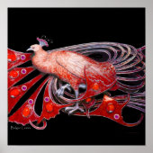 PEACOCK, lila-Grauviolett, rot Poster (Vorne)