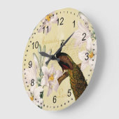 Peacock Lilies Große Wanduhr (Winkel)