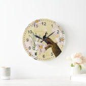 Peacock Lilies Große Wanduhr (Zuhause)