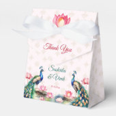 Peacock lotus Indian Gastgeschenke Hochzeit Geschenkschachtel (Vorderseite)
