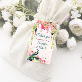 Peacock lotus Indische Hochzeit danke Ihnen für di Geschenkanhänger
