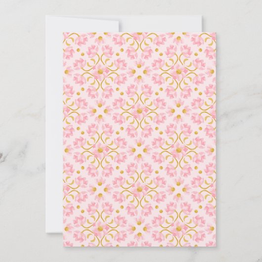 Peacock lotus Indische Hochzeit speichern das Datu Einladung (Rückseite)