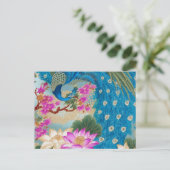 Peacock Lotus Postkarte (Stehend Vorderseite)