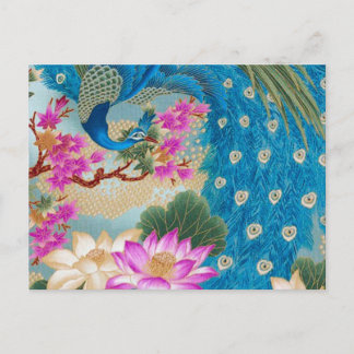 Peacock Lotus Postkarte