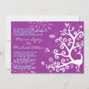 Peacock Love Bird Wedding Einladung Verlobung