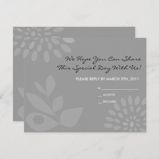 Peacock Love Bird Wedding Invitation REPLY CARD Einladung (Vorne/Hinten)