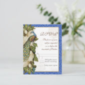Peacock Magnolia floral Swirl Damask Wedding UAWG RSVP Karte (Stehend Vorderseite)