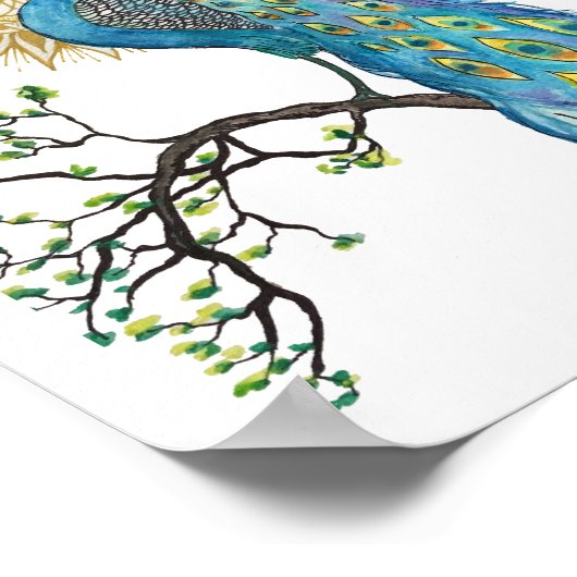 Peacock Mandala 8x10 Print Poster (Ecke)