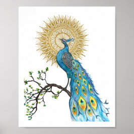 Peacock Mandala 8x10 Print Poster