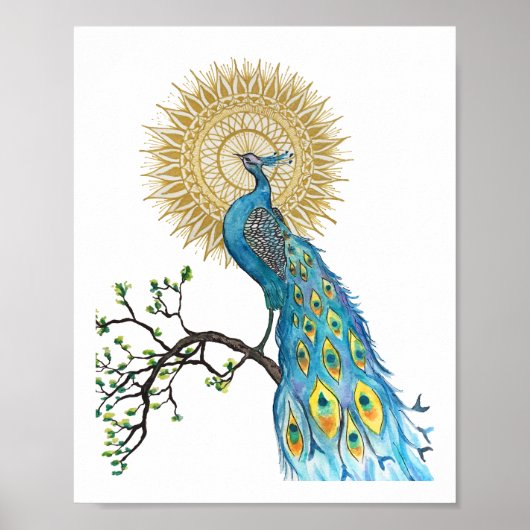 Peacock Mandala 8x10 Print Poster (Vorne)