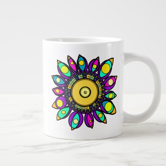 PEACOCK MANDALA Jumbo-Tasse (Rechts)