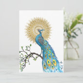 Peacock Mandala Large Flat Note Card (Stehend Vorderseite)