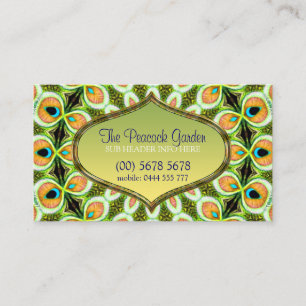 Peacock Mandala Pattern Business Card Visitenkarte