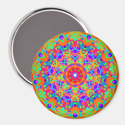 Peacock Mandala Style Magnet (Vorderseite/Rückseite)