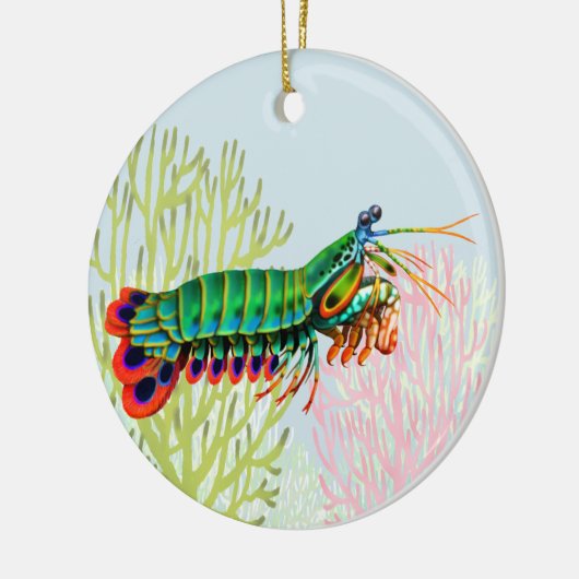 Peacock Mantis Shrimp Keramik Ornament (Links)