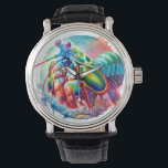 Peacock Mantis Shrimp REF253 - Watercolor Armbanduhr<br><div class="desc">Peacock Mantis Shrimp REF253 - Watercolor by John Pintow - Explore the beauty of wildlife with this exquisite watercolor art collection. Each artwork captures the vibrant essence of various animals and insects,  showcasing detailed textures and rich colors. Ideal for those who cherish nature's artistry.</div>