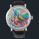 Peacock Mantis Shrimp REF253 - Watercolor Armbanduhr<br><div class="desc">Peacock Mantis Shrimp REF253 - Watercolor by John Pintow - Explore the beauty of wildlife with this exquisite watercolor art collection. Each artwork captures the vibrant essence of various animals and insects,  showcasing detailed textures and rich colors. Ideal for those who cherish nature's artistry.</div>
