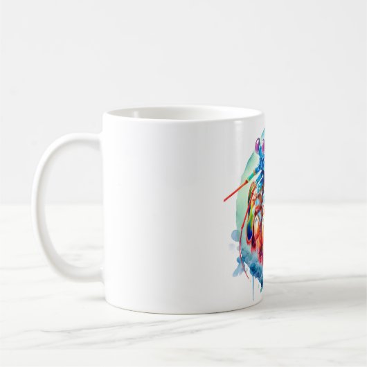 Peacock Mantis Shrimp REF253 - Watercolor Kaffeetasse (Links)