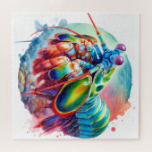 Peacock Mantis Shrimp REF253 - Watercolor Puzzle (Horizontal)