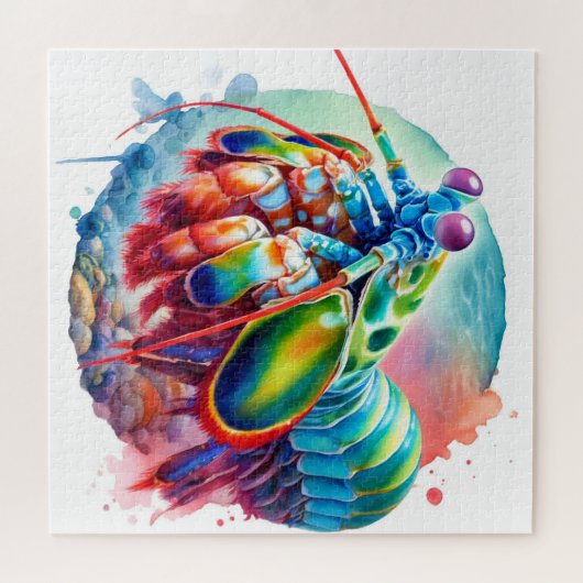 Peacock Mantis Shrimp REF253 - Watercolor Puzzle (Horizontal)