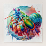 Peacock Mantis Shrimp REF253 - Watercolor Puzzle<br><div class="desc">Peacock Mantis Shrimp REF253 - Watercolor by John Pintow - Explore the beauty of wildlife with this exquisite watercolor art collection. Each artwork captures the vibrant essence of various animals and insects,  showcasing detailed textures and rich colors. Ideal for those who cherish nature's artistry.</div>