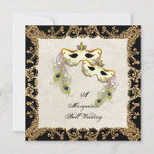 Peacock Masquerade Maskenball - Einladung zur Hoch (Rückseite)