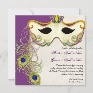 Peacock Masquerade Maskenball - Einladung zur Hoch