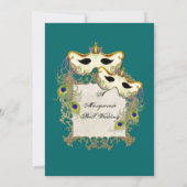 Peacock Masquerade Maskenball - Einladung zur Hoch (Rückseite)