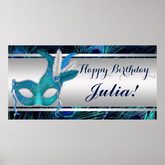 Peacock Masquerade Party Poster (Vorne)