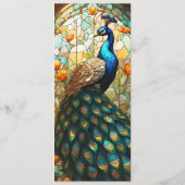 Peacock Maximalist Extravagant Luxury Wedding Menu Menükarte (Rückseite)